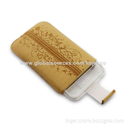 Cellphone Case for iPhone 4, Made of Discoloring PU with Embossed Patterns and Lines